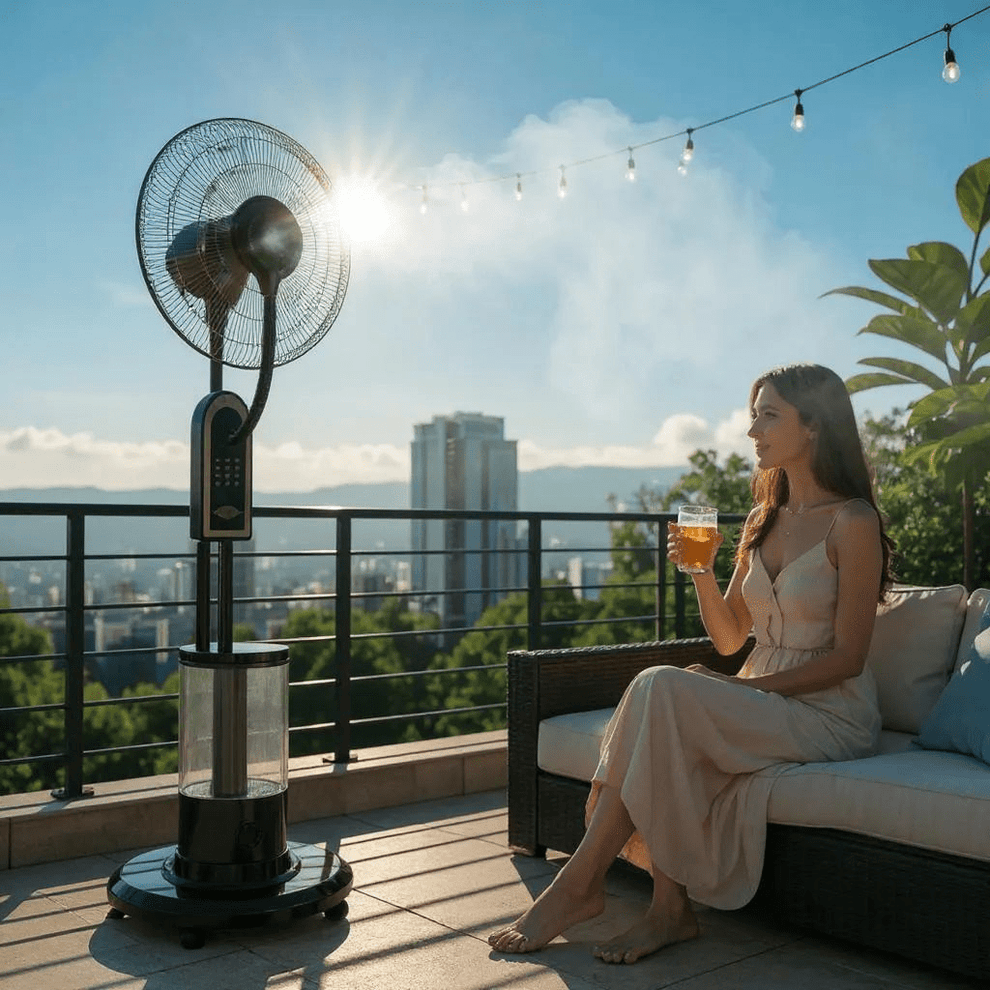 Profesionalni Podni Ventilator s Raspršivačem Magle