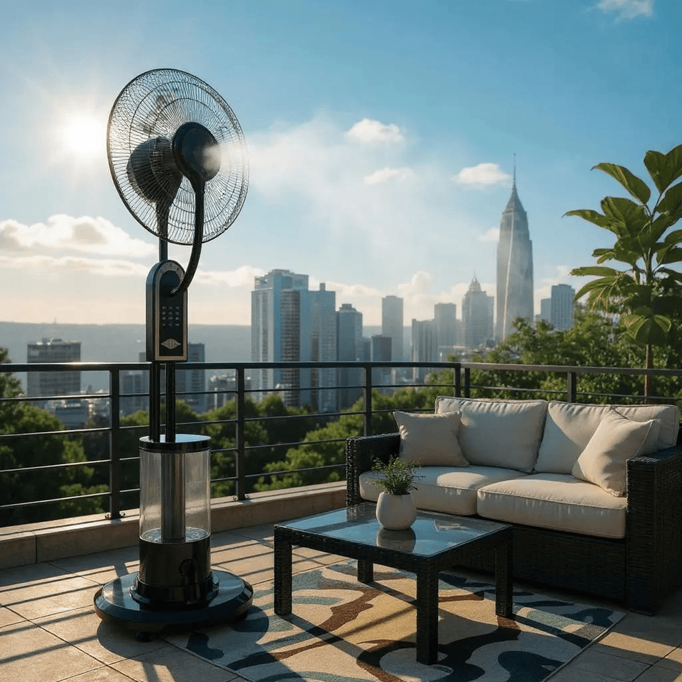 Profesionalni Podni Ventilator s Raspršivačem Magle